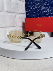 CARTIER 26S RIMLESS RECTANGULAR FRAME IN METAL 436032