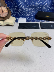 CARTIER 26S RIMLESS RECTANGULAR FRAME IN METAL 436032