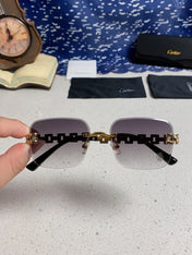 CARTIER 26S RIMLESS RECTANGULAR FRAME IN METAL 436035