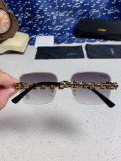 CARTIER 26S RIMLESS RECTANGULAR FRAME IN METAL 436035