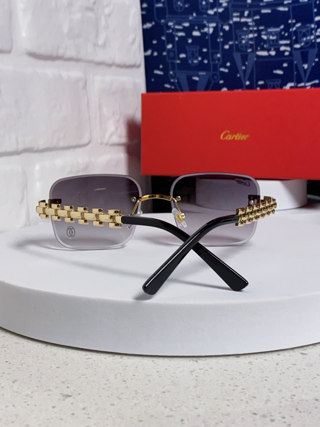 CARTIER 26S RIMLESS RECTANGULAR FRAME IN METAL 436035