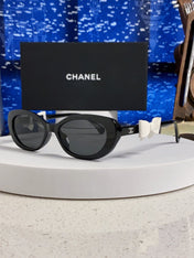 CHANEL 26S SLIM OVAL FRAME IN BLACK ACETATE 404789