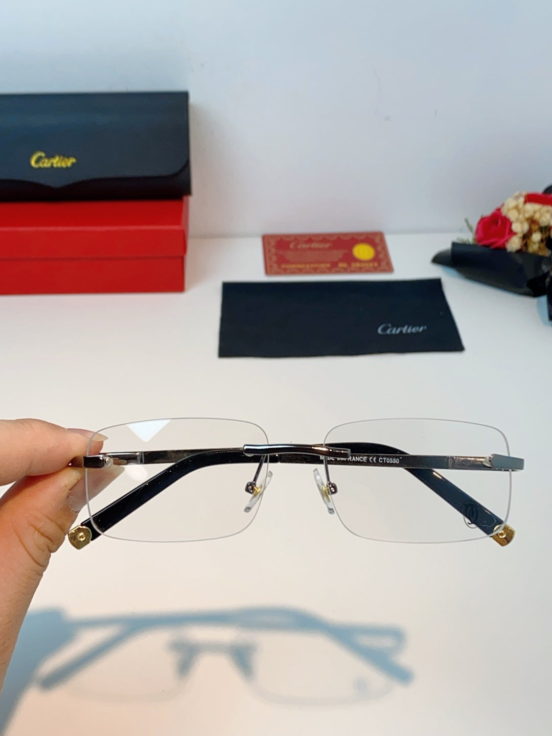 CARTIER 26S RECTANGULAR FRAME IN METAL 431045