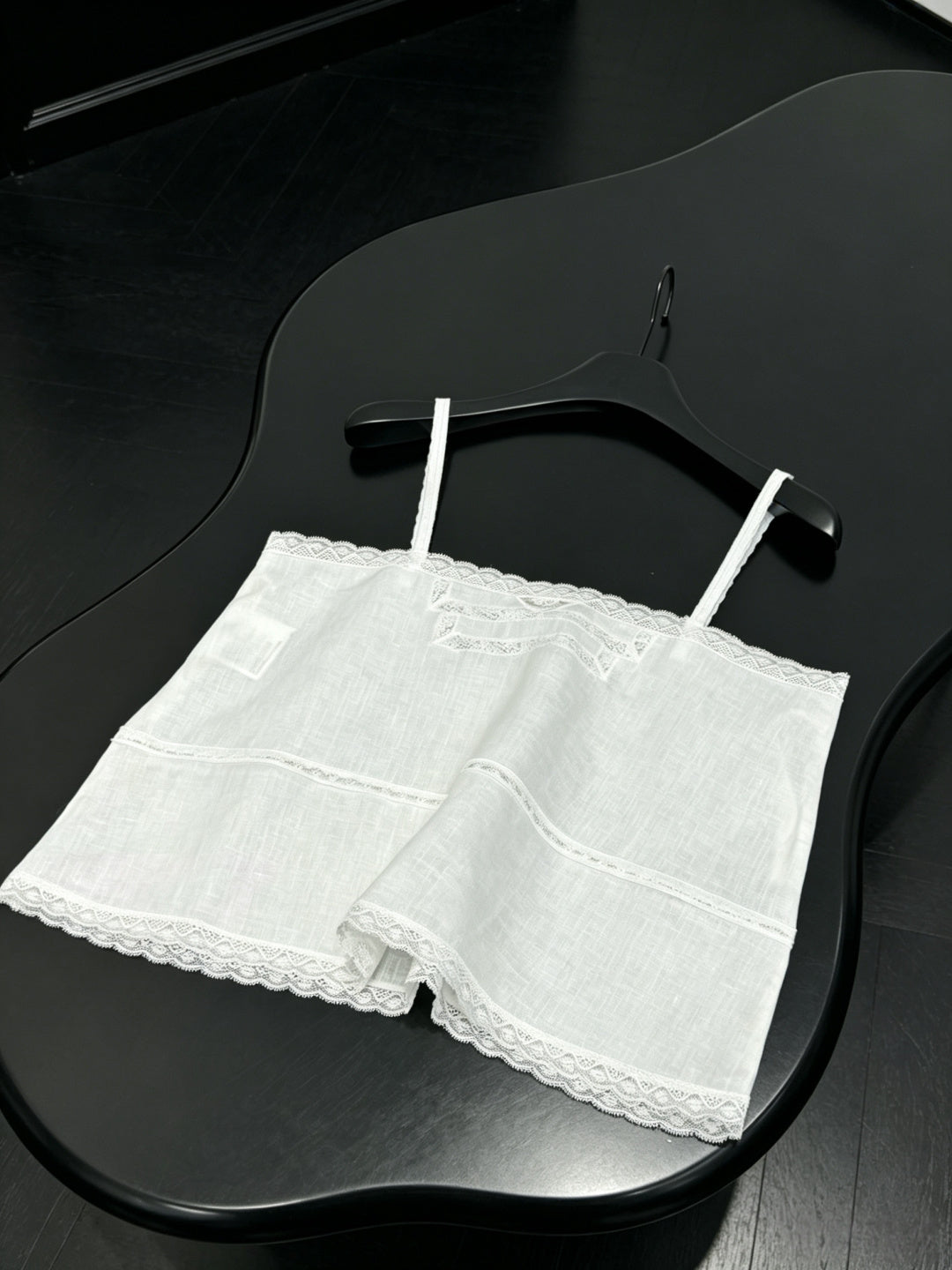PRADA 26S LACE TRIM CAMISOLE 1044