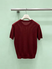 LORO PIANA 26S SHORT-SLEEVE CREW-NECK KNIT TOP 872