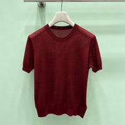 LORO PIANA 26S SHORT-SLEEVE CREW-NECK KNIT TOP 872