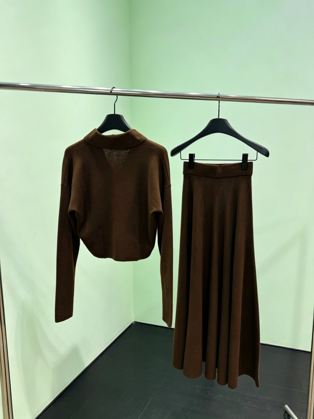 LORO PIANA 26S KNIT CARDIGAN & MAXI SKIRT SET 871