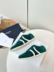 CELINE 25S JOGGER LOW LACE UP SNEAKER WITH TRIOMPHE IN DEEP TEAL SUEDE