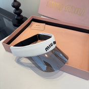 MIUMIU 26S LOGO SHIELD SUN VISOR 329800