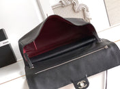 CHANEL 26S SOUPLISSIMO MAXI FLAP 39 IN BLACK GRAINED CALFSKIN SILVER HARDWARE