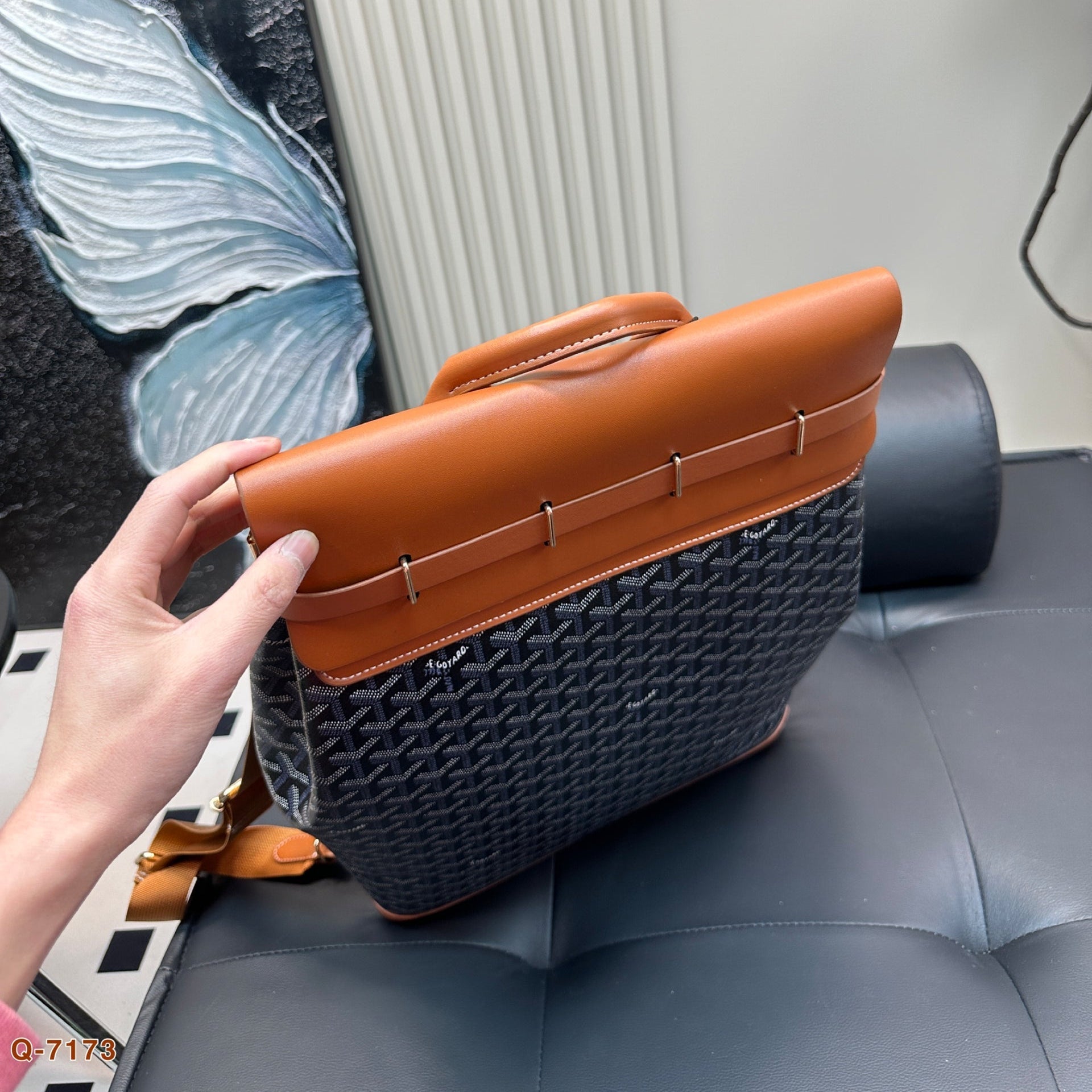 CISALPIN BACKPACK 45 IN BROWN GOYARDINE CANVAS AND CALFSKIN