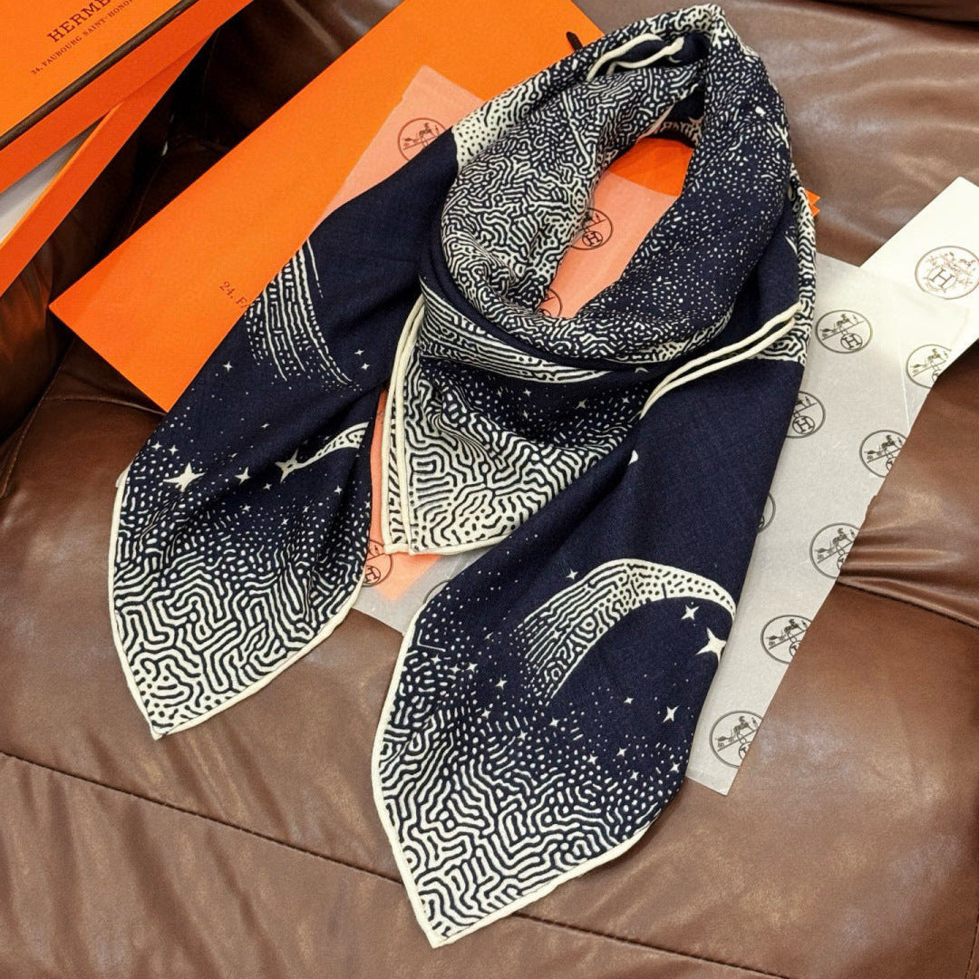 HERMES 25S SCARF 140 IN SILK CASHMERE 987418