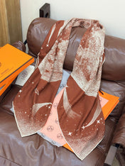HERMES 25S SCARF 140 IN SILK CASHMERE 987420