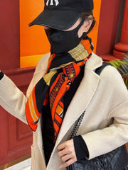 HERMES 25S SCARF 140 IN SILK CASHMERE 989480