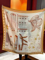 HERMES 25S SCARF 140 IN SILK CASHMERE 989481