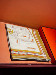 HERMES 25S SCARF 140 IN SILK CASHMERE 989481