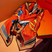 HERMES 25S SCARF 140 IN SILK CASHMERE 989482