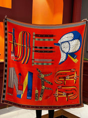 HERMES 25S SCARF 140 IN SILK CASHMERE 989482