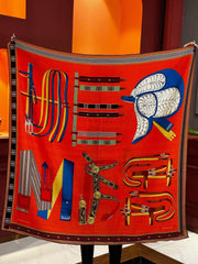 HERMES 25S SCARF 140 IN SILK CASHMERE 989482