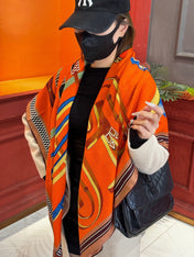 HERMES 25S SCARF 140 IN SILK CASHMERE 989482