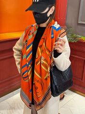 HERMES 25S SCARF 140 IN SILK CASHMERE 989482