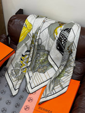 HERMES 25S SCARF 140 IN SILK CASHMERE 989483