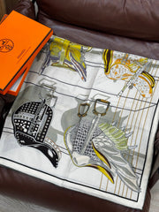 HERMES 25S SCARF 140 IN SILK CASHMERE 989483