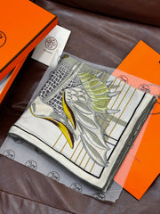 HERMES 25S SCARF 140 IN SILK CASHMERE 989483