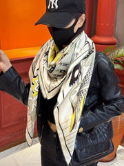 HERMES 25S SCARF 140 IN SILK CASHMERE 989483