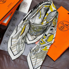 HERMES 25S SCARF 140 IN SILK CASHMERE 989483