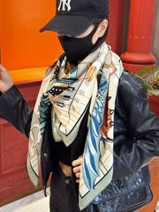 HERMES 25S SCARF 140 IN SILK CASHMERE 989484