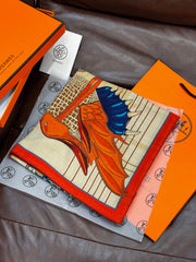 HERMES 25S SCARF 140 IN SILK CASHMERE 989485