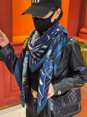 HERMES 25S SCARF 140 IN SILK CASHMERE 989486