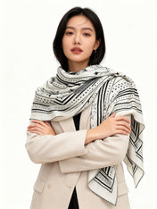 HERMES 25S SCARF 140 IN SILK CASHMERE 991677