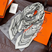 HERMES 25S SCARF 140 IN SILK CASHMERE 991677