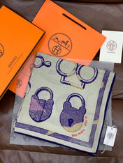 HERMES 25S SCARF 137 IN SILK CASHMERE 991688