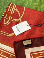 GUCCI 26S SCARF 140 IN CASHMERE AND SILK 290755