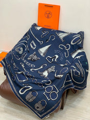 HERMES 26S SCARF 140 IN CASHMERE AND SILK 303157