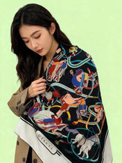 GUCCI 26S SCARF 135 IN CASHMERE AND SILK 315140