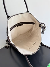 BOTTEGA VENETA 25S ANDIAMO LARGE INTRECCIATO 39 IN DARK BROWN CALFSKIN