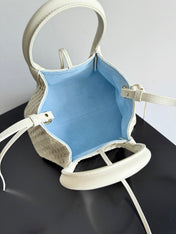 BOTTEGA VENETA 25S SMALL PINACOTECA REVERSIBLE BAG 24 IN IVORY CALFSKIN