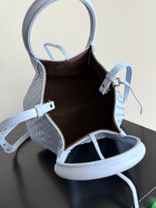 BOTTEGA VENETA 25S SMALL PINACOTECA REVERSIBLE BAG 24 IN LIGHT BLUE CALFSKIN