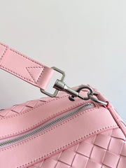 BOTTEGA VENETA 25S INTRECCIATO CABIN DUFFLE 55 IN LIGHT PINK CALFSKIN
