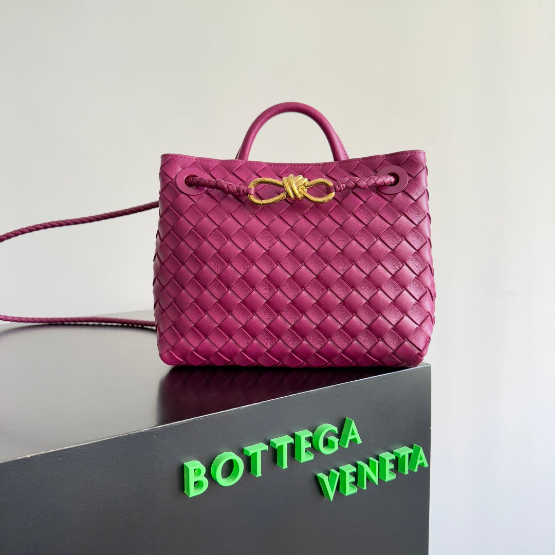BOTTEGA VENETA 25S ANDIAMO 25 IN RASPBERRY PINK CALFSKIN