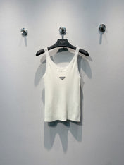 PRADA 26S LACE-TRIMMED SLEEVELESS TOP 1000