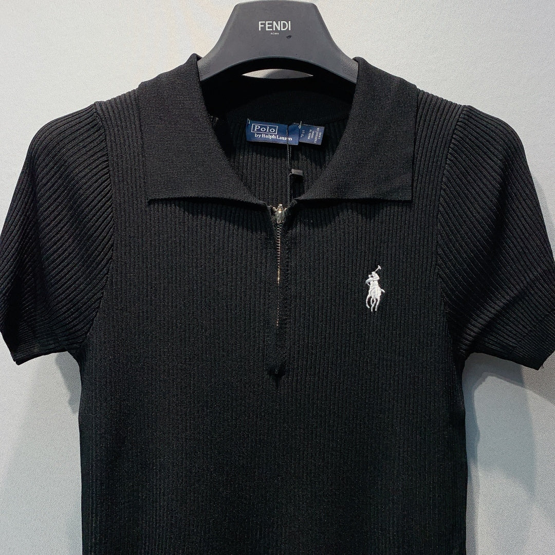 RALPH LAUREN 26S ZIP-UP KNIT POLO 393