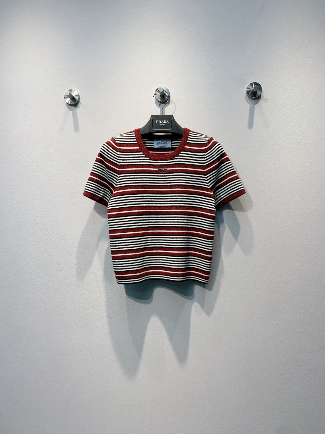 PRADA 26S SHORT-SLEEVE KNIT TOP 968