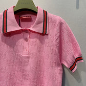 GUCCI 26S SHORT-SLEEVE KNIT POLO SHIRT 378