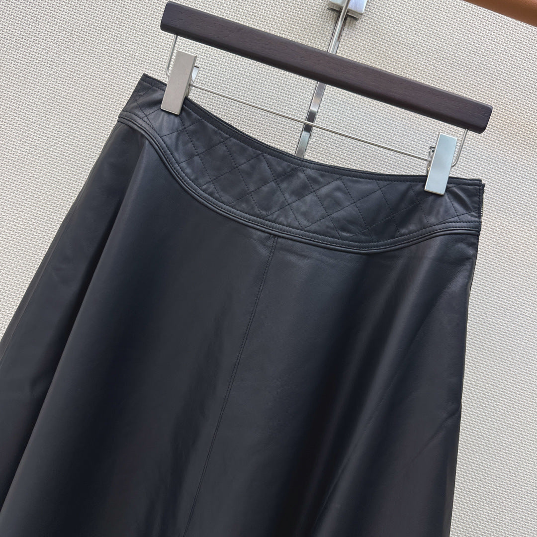 HERMES 26S LEATHER SKIRT 798