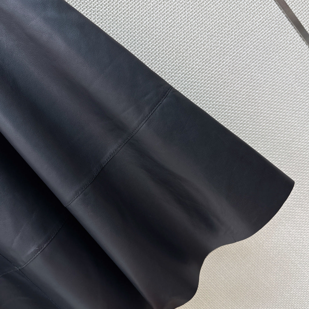 HERMES 26S LEATHER SKIRT 798